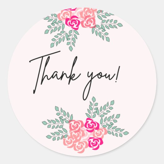 Kleine Rozen Dank u Sticker (Voorkant)