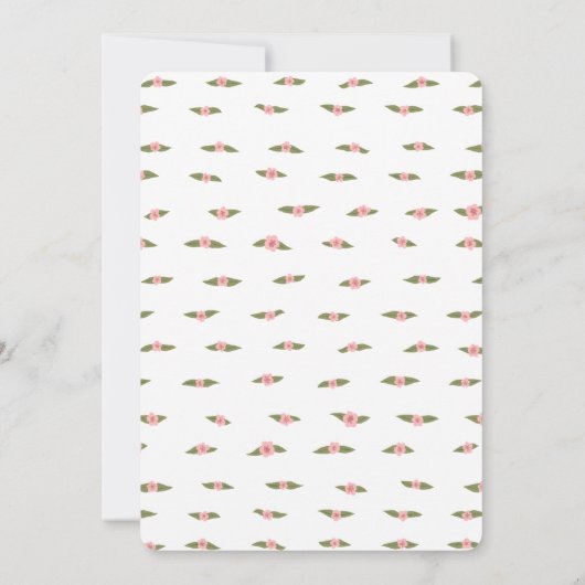 Kleine Rozen Handgemaakt Aangepast Bruidsdiner Kaart (Achterkant)