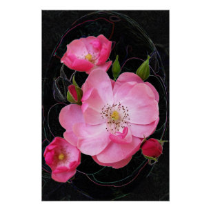 kleine rozenbuis opent poster