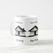 Kleine Ruimte Groot Leven Moderne Tiny House Mok (Voorkant links)
