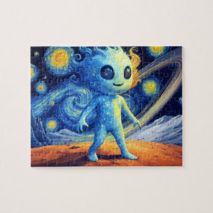 Kleine ruimtebuitenaardse legpuzzel, 20x25 cm, 110 legpuzzel