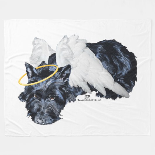 Kleine rustende Scottie-engel Fleece Deken (Voorkant (Horizontaal))