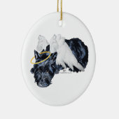 Kleine rustende Scottie-engel Keramisch Ornament (Rechts)