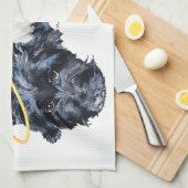 Kleine rustende Scottie-engel Theedoek (Quarter Fold)
