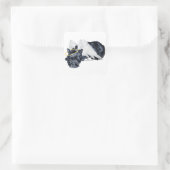 Kleine rustende Scottie-engel Vierkante Sticker (Tas)