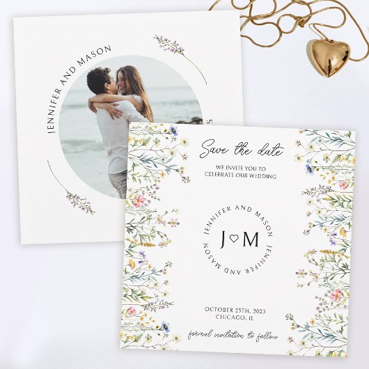 Kleine rustieke bloemen wilde bloem Bewaar de datu Kaart