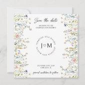 Kleine rustieke bloemen wilde bloem Bewaar de datu Kaart (Voorkant)