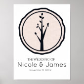 Kleine Rustieke Boom Natuur Bruiloft Aangepaste Ba Poster (Voorkant)