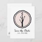 Kleine Rustieke Boom Natuur Bruiloft Save the Date Aankondigingskaart (Voorkant / Achterkant)