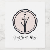 Kleine rustieke boom Natuur bruiloft wijnlabels Wijn Etiket (Enkel label)