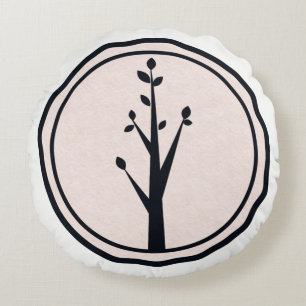 Kleine Rustieke Boom Natuur Minimalistisch Aangepa Rond Kussen
