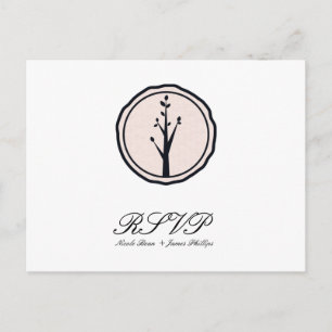 Kleine Rustieke Boom Natuurlijke Trouw-RSVP-Antwoo Uitnodiging Briefkaart