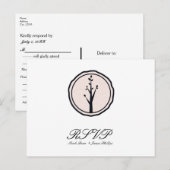 Kleine Rustieke Boom Natuurlijke Trouw RSVP Antwoo Uitnodiging Briefkaart (Voorkant / Achterkant)