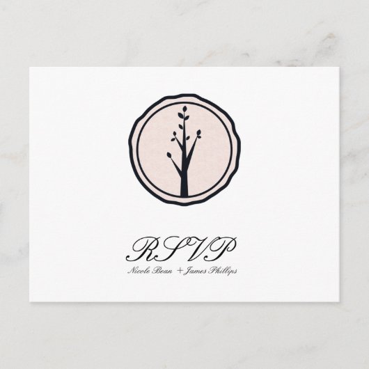 Kleine Rustieke Boom Natuurlijke Trouw RSVP Antwoo Uitnodiging Briefkaart (Voorkant)