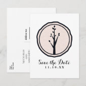 Kleine Rustieke Boom Natuurlijke Trouwdag Save the Aankondigingskaart (Voorkant / Achterkant)
