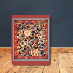 Kleine rustieke  Crazy Patchwork Quilt Sherpa Deken