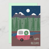 Kleine RV-camerawinterflatkaart Feestdagenkaart (Voorkant / Achterkant)