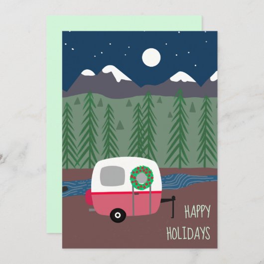 Kleine RV-camerawinterflatkaart Feestdagenkaart (Voorkant / Achterkant)