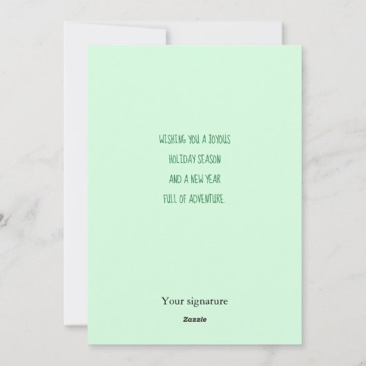 Kleine RV-camerawinterflatkaart Feestdagenkaart (Achterkant)