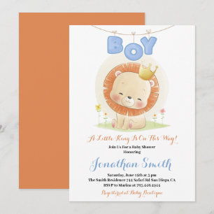 kleine Safari Leeuw Watercolor Baby Shower Kaart