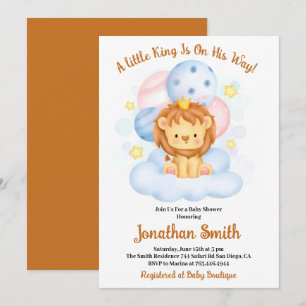 kleine Safari Lion Waterverf Baby shower Invitati Kaart