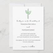 Kleine Sage Groene Saguaro Cactus Bruiloft Uitnodi Kaart (Voorkant)