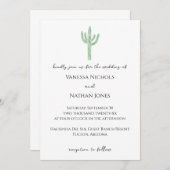 Kleine Sage Groene Saguaro Cactus Bruiloft Uitnodi Kaart (Voorkant / Achterkant)