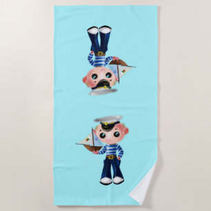 Kleine Sailor met Boat Beach Towel Dream Strandlaken