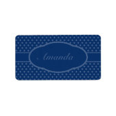 Kleine San Marino Blauwe Stippen op Sapphire Blue Etiket (Voorkant)