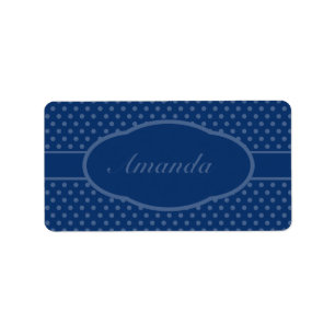 Kleine San Marino Blue Stippen op Sapphire Blue Etiket