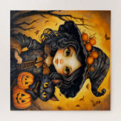 Kleine Sassy Witch Illustratie Legpuzzel (Horizontaal)