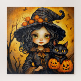 Kleine Sassy Witch Illustratie Legpuzzel
