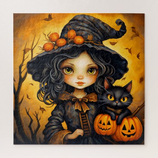 Kleine Sassy Witch Illustratie Legpuzzel (Verticaal)