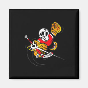 Kleine saves Cartoon Hockey Doelman Actie Save  Magneet