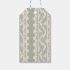 Kleine Schaal Zachte Salie Ikat op Crème Cadeaulabel