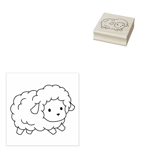 Kleine schapenlampkleur Ge Rubberstempel (Gestempeld)