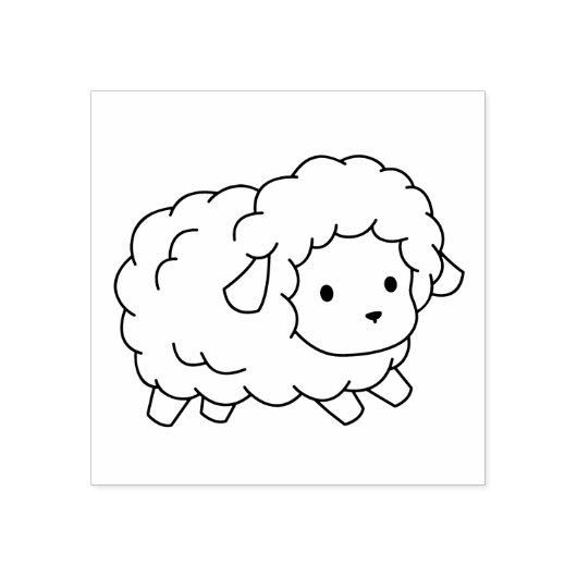 Kleine schapenlampkleur Ge Rubberstempel (Afrduk)