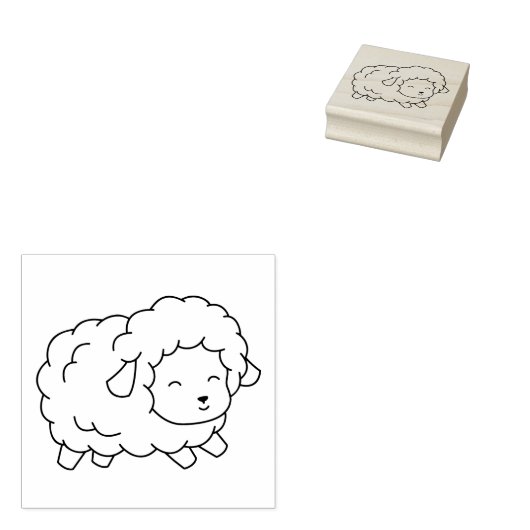 Kleine schapenooien Kleur me Rubberstempel (Gestempeld)
