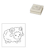Kleine schapenpoel Ram Kleur me Rubberstempel (Gestempeld)