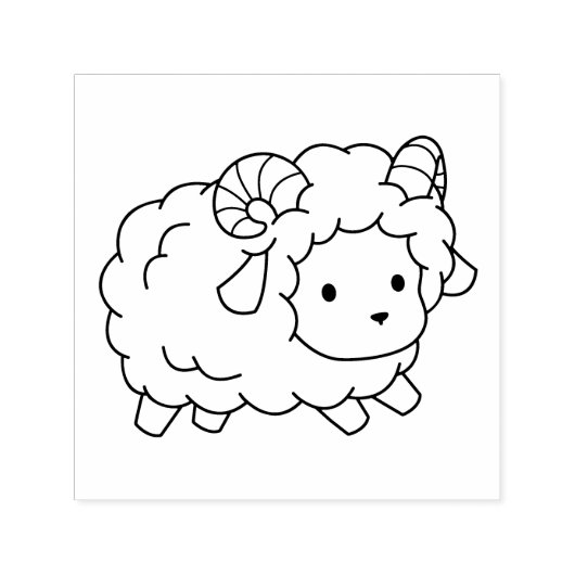 Kleine schapenpoel Ram Kleur me Zelfinktende Stempel (Design)