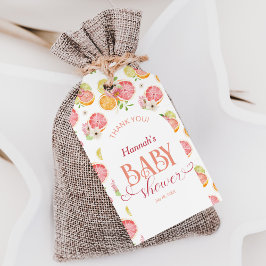 Kleine schat citrus baby shower favor cadeaulabel
