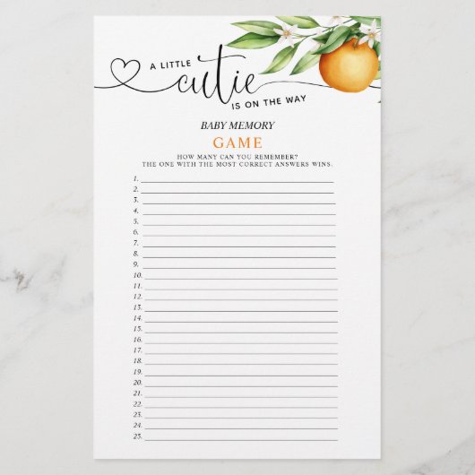 Kleine schat dubbelzijdige babyshower-spelletjes (Achterkant)