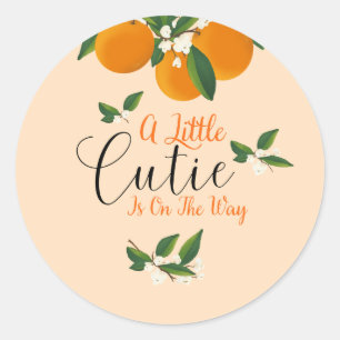 Kleine schat op komst Clementine babyfeest Ronde Sticker