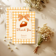 Kleine schat pompoentaart geruite babyshower
