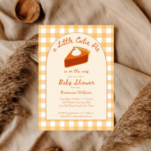 Kleine schat pompoentaart geruite babyshower