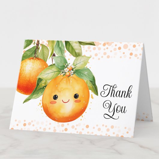 Kleine schat sinaasappel citrus bedankkaart