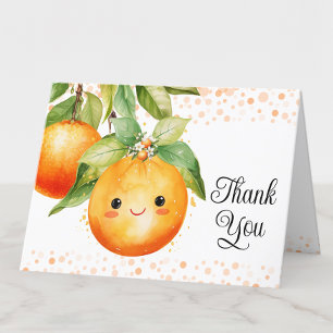 Kleine schat sinaasappel citrus bedankkaart