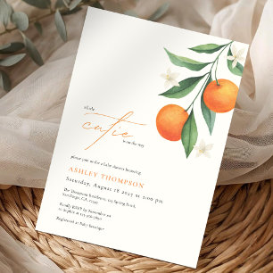 Kleine schat sinaasappel citrus moderne baby showe kaart