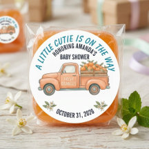 Kleine schat sinaasappel vintage vrachtwagen baby