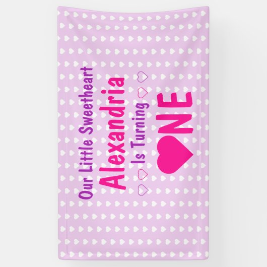 Kleine schatje 1ste verjaardag banner (Verticaal)